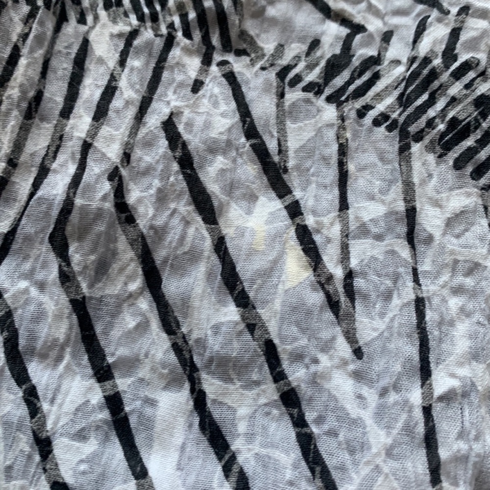 JM Collection Ruched Button Down Striped Shirt - Picture 6 of 7